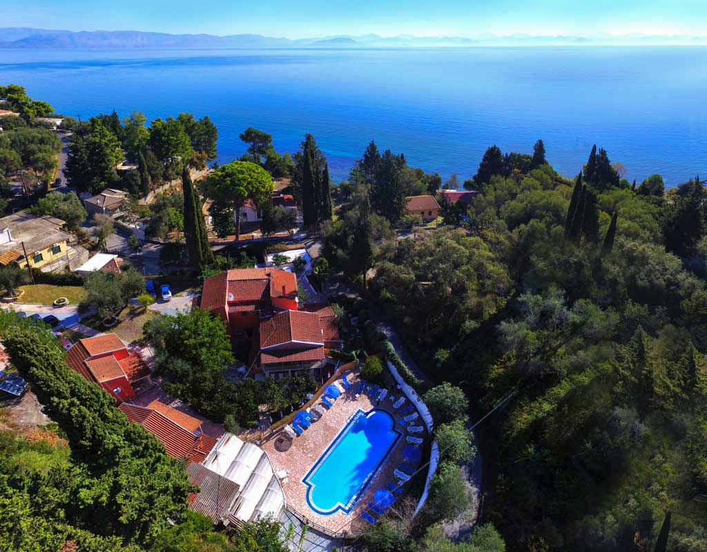 Fouxia Corfu Apartments Perama Corfu Aerial View
